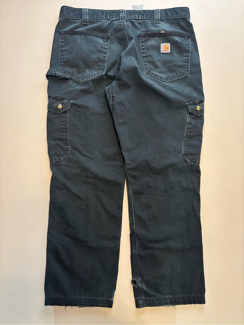 Mens carhartt work wear cargo double knee jeans